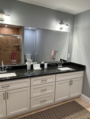 Bathroom, Dual Sink Vanities, Glass Shower, Interior