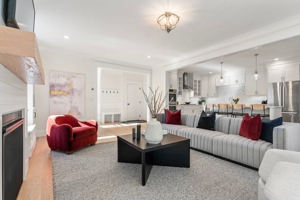 Interior, Kitchen, Living room, Pendant Lights, Recessed Lighting, Stainless Steel Appliances, Wood Texture Flooring
