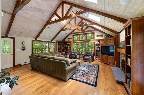 Fireplace, Interior, Living room, Wooden Beams, Wooden Ceilings, Wood Texture Flooring