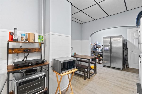 Interior, Kitchen, Stainless Steel Appliances, Wood Texture Flooring