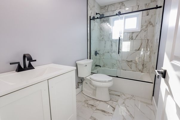 Bathroom, Glass Shower, Interior, Marble, Marble Walls