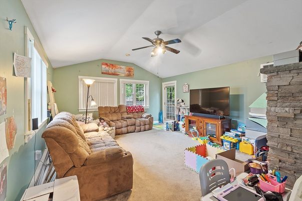 Fireplace, Interior, Living room, Stone Walls