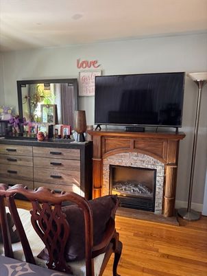 Fireplace, Interior, Wood Texture Flooring