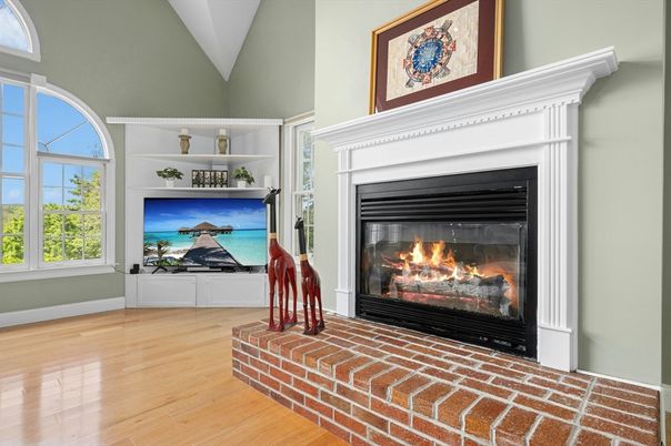 Fireplace, Interior, Wood Texture Flooring