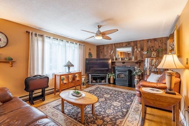 Fireplace, Interior, Living room, Wood Texture Flooring, Wooden Walls