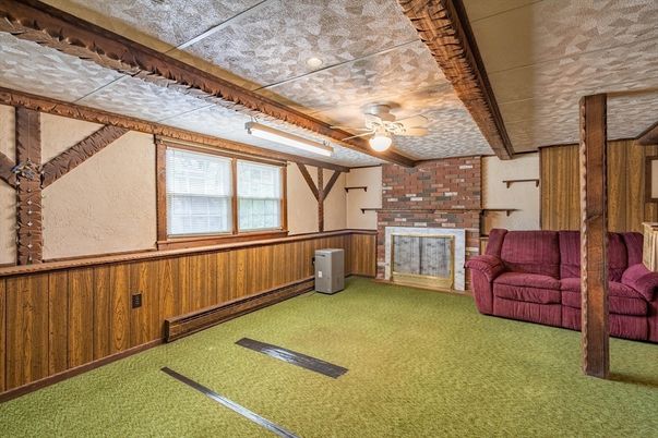 Fireplace, Interior, Stone Walls
