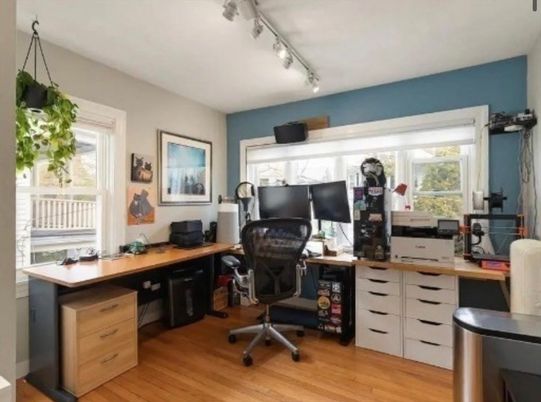 Home Office, Interior, Wood Texture Flooring