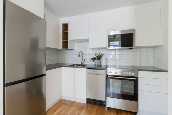 Interior, Kitchen, Stainless Steel Appliances, Wood Texture Flooring