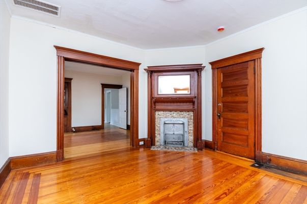 Empty room, Fireplace, Interior, Wood Texture Flooring