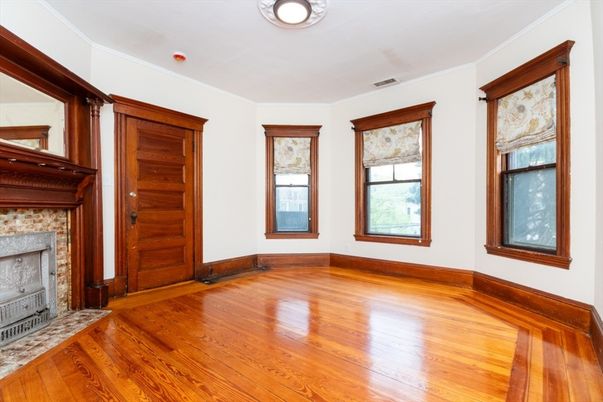Empty room, Fireplace, Interior, Wood Texture Flooring
