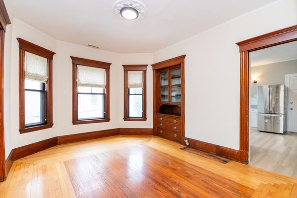 Empty room, Interior, Stainless Steel Appliances, Wood Texture Flooring