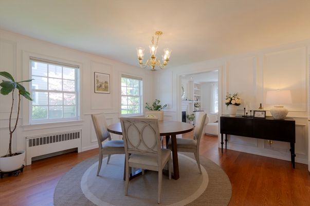 Chandelier, Dining room, Interior, Wood Texture Flooring