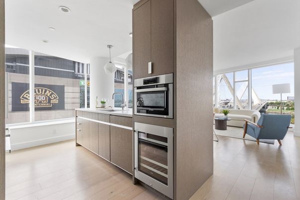 Interior, Kitchen, Living room, Pendant Lights, Recessed Lighting, Stainless Steel Appliances, Wood Texture Flooring