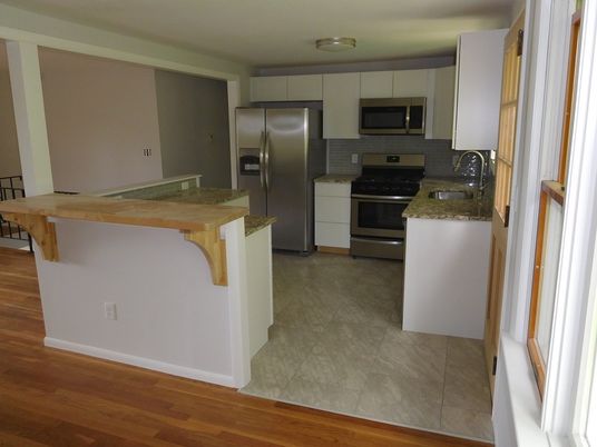 Interior, Kitchen, Stainless Steel Appliances, Wood Texture Flooring