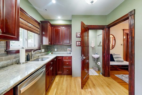 Interior, Kitchen, Recessed Lighting, Wood Texture Flooring