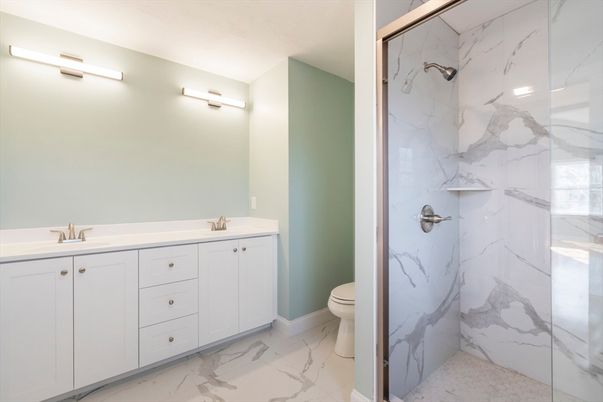 Bathroom, Glass Shower, Interior, Marble, Marble Walls