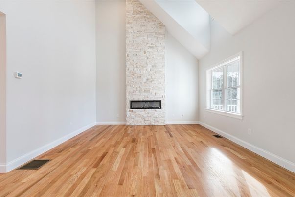 Empty room, Fireplace, Interior, Wood Texture Flooring