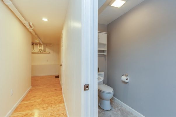 Bathroom, Interior, Recessed Lighting, Wood Texture Flooring