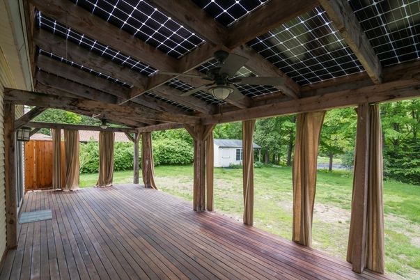 Backyard, Exterior, Wooden Beams
