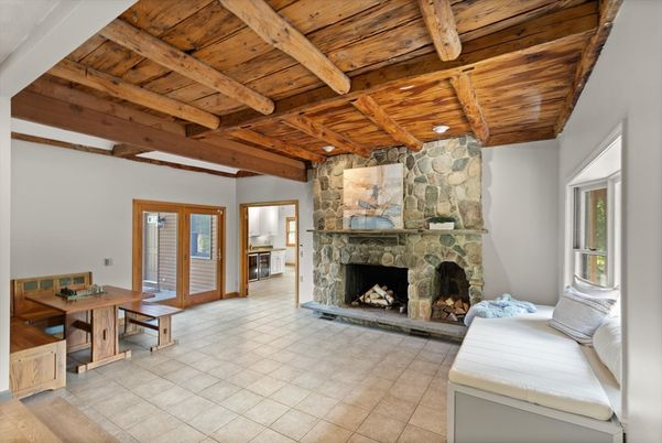 Fireplace, Interior, Stone Walls, Wooden Beams, Wooden Ceilings