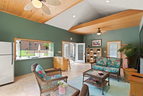 Interior, Living room, Recessed Lighting, Wooden Ceilings