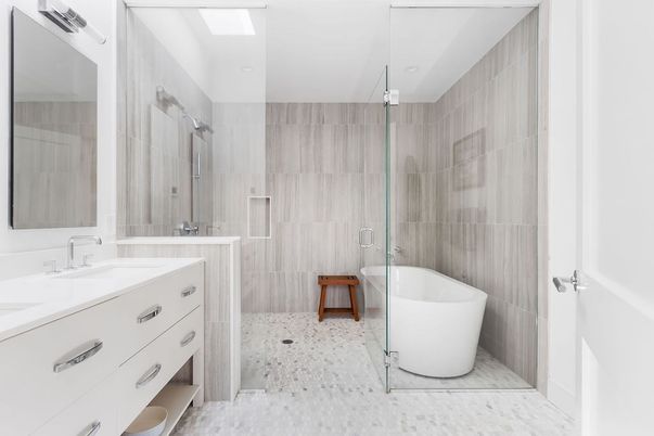 Bathroom, Free Standing Baths, Glass Shower, Interior