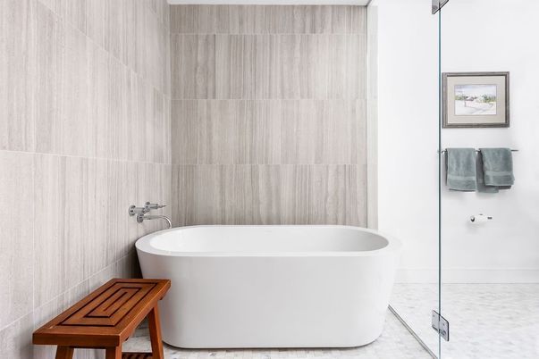 Bathroom, Free Standing Baths, Glass Shower, Interior