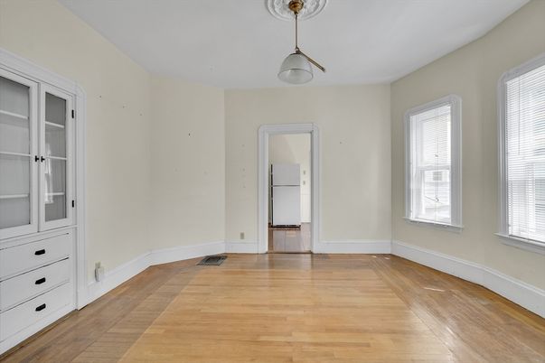 Empty room, Interior, Pendant Lights, Wood Texture Flooring