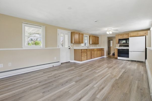 Interior, Kitchen, Stainless Steel Appliances, Wood Texture Flooring