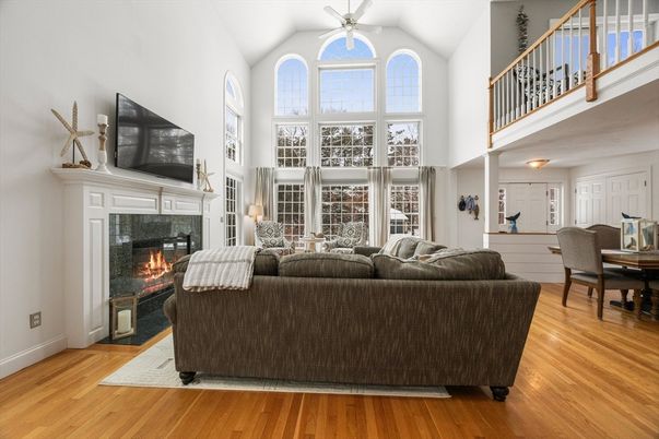 Dining room, Fireplace, Interior, Living room, Wood Texture Flooring