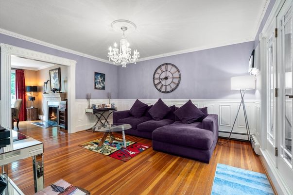 Chandelier, Fireplace, Interior, Living room, Wood Texture Flooring