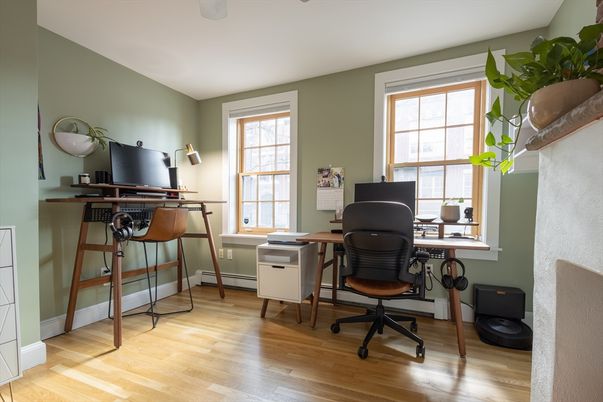 Home Office, Interior, Wood Texture Flooring