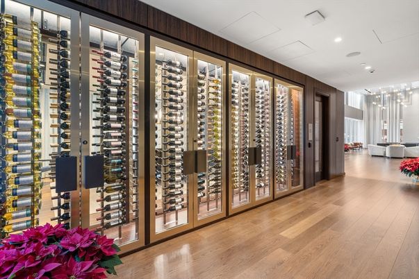 Interior, Pendant Lights, Recessed Lighting, Wine Storage, Wood Texture Flooring