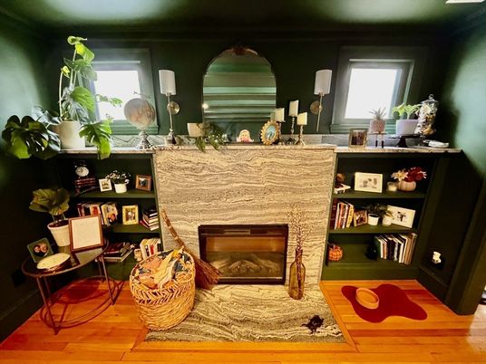 Fireplace, Interior, Wood Texture Flooring