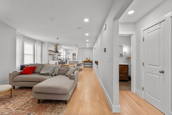 Dining room, Interior, Kitchen, Living room, Pendant Lights, Recessed Lighting, Wood Texture Flooring