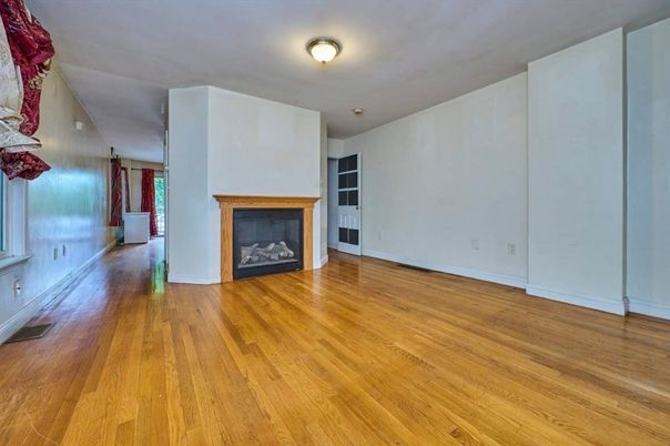 Empty room, Fireplace, Interior, Wood Texture Flooring
