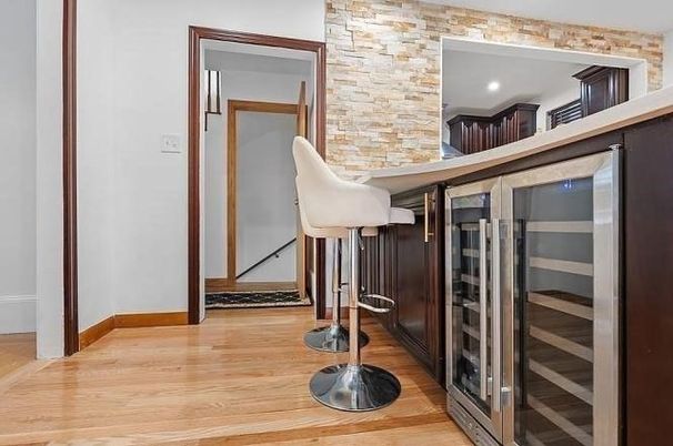 Interior, Recessed Lighting, Stone Walls, Wood Texture Flooring