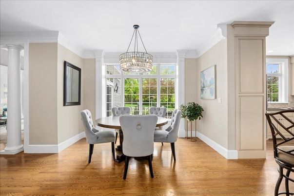 Chandelier, Dining room, Interior, Wood Texture Flooring