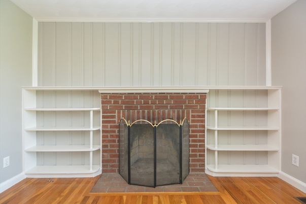 Fireplace, Interior, Wood Texture Flooring