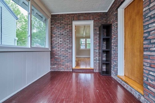 Empty room, Interior, Stone Walls, Wood Texture Flooring