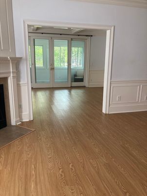 Empty room, Fireplace, Interior, Wood Texture Flooring