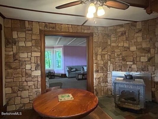 Fireplace, Interior, Stone Walls