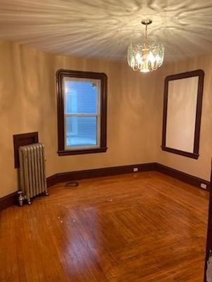 Chandelier, Empty room, Interior, Wood Texture Flooring