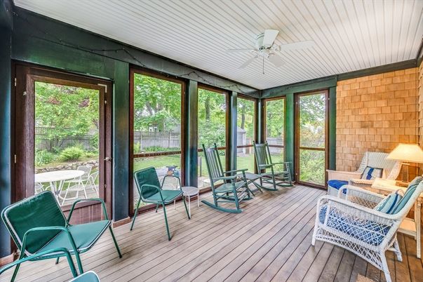 Interior, Stone Walls, Sun Room, Wood Texture Flooring