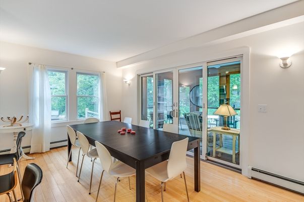 Dining room, Interior, Wood Texture Flooring
