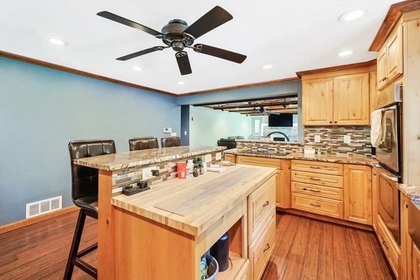 Interior, Kitchen, Recessed Lighting, Wood Texture Flooring