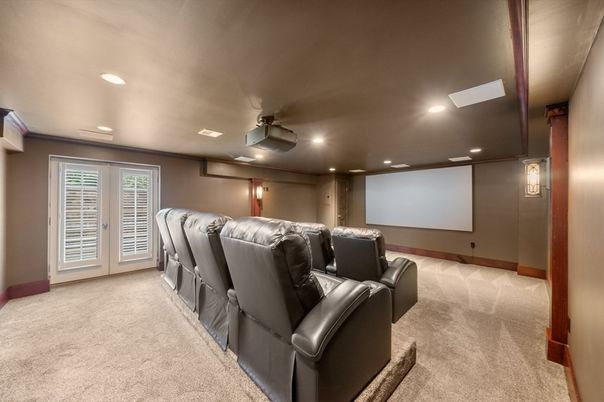 Home Theatre Room, Interior, Projection Screen, Recessed Lighting, Theatre Room