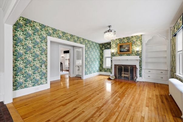 Empty room, Fireplace, Interior, Wood Texture Flooring