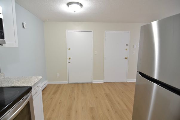 Interior, Kitchen, Stainless Steel Appliances, Wood Texture Flooring