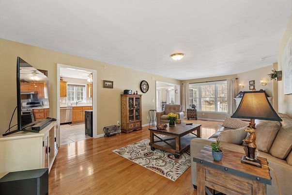 Interior, Kitchen, Living room, Stainless Steel Appliances, Wood Texture Flooring